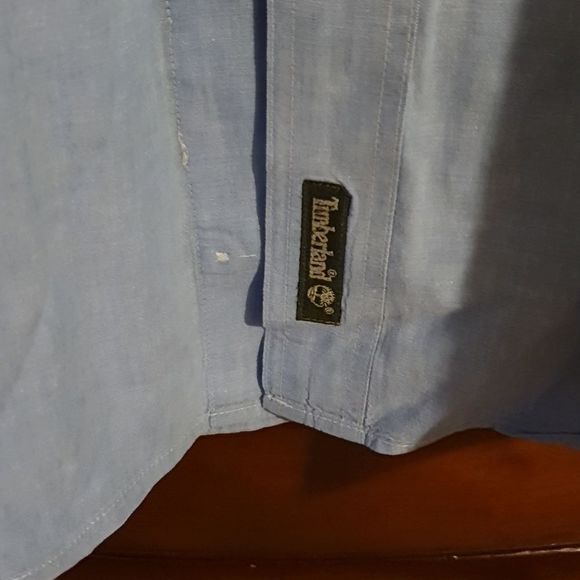 Men's Timberland Weathergear Blue Button Down Shirt sz L - Picture 3 of 4
